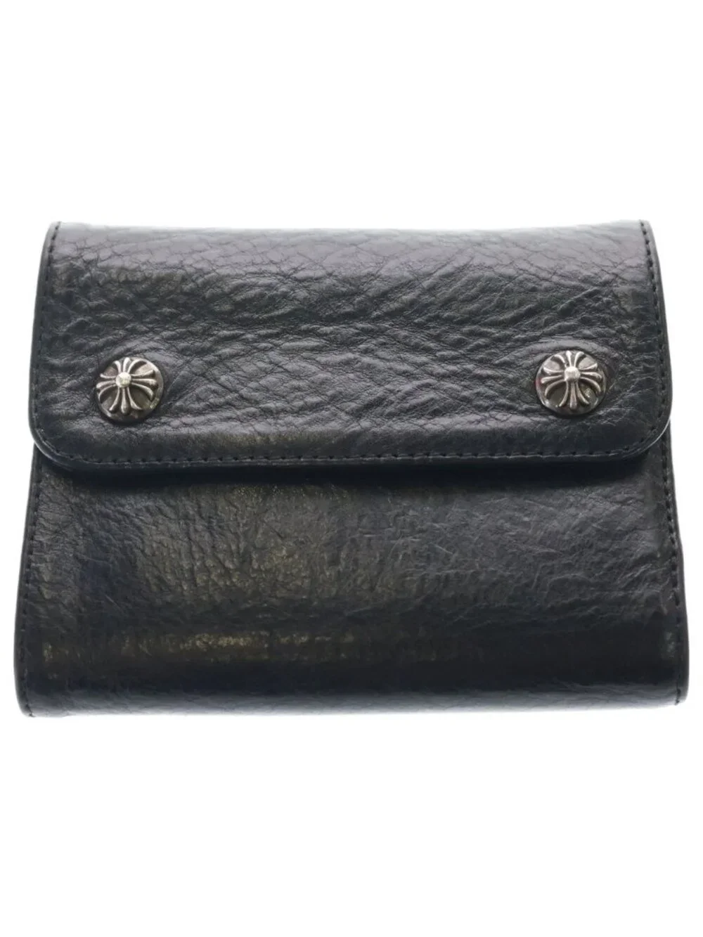 Chrome Hearts Wave Mini Leather Wallet Black